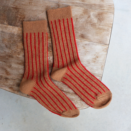Organic Cotton Mohair Stripes Socks