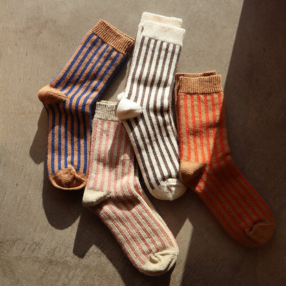 Organic Cotton Mohair Stripes Socks