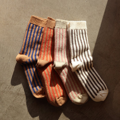 Organic Cotton Mohair Stripes Socks