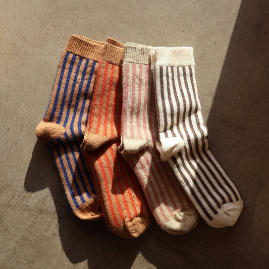 Organic Cotton Mohair Stripes Socks