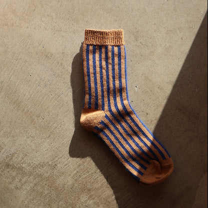 Organic Cotton Mohair Stripes Socks