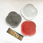 【Gift-wrapped】Musubi Small Plate 11cm 3 Colour and Fish Fork Set Gift