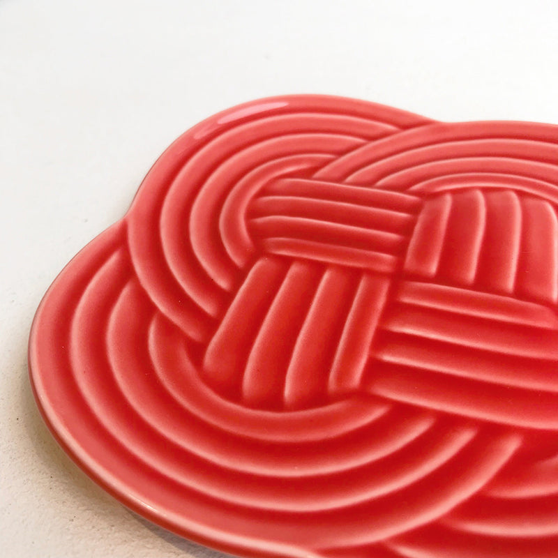 【Gift-wrapped】Musubi Small Plate 11cm 3 Colour and Fish Fork Set Gift