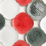 【Gift-wrapped】Musubi Small Plate 11cm 3 Colour and Fish Fork Set Gift