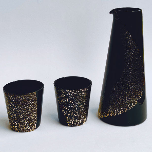 "Kanazawa" Tokkuri (Black / Gold Leaf)
