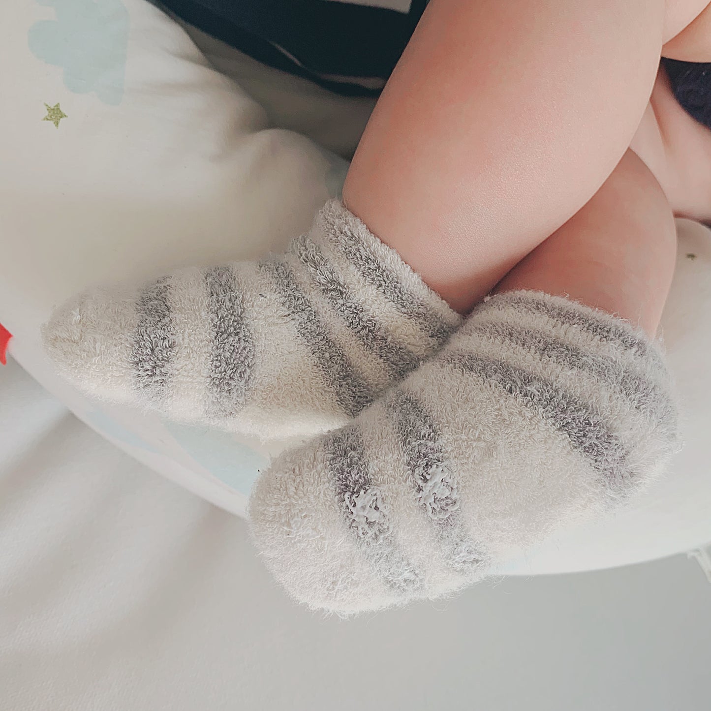 Baby Fluffy Pile Socks Striped Pattern