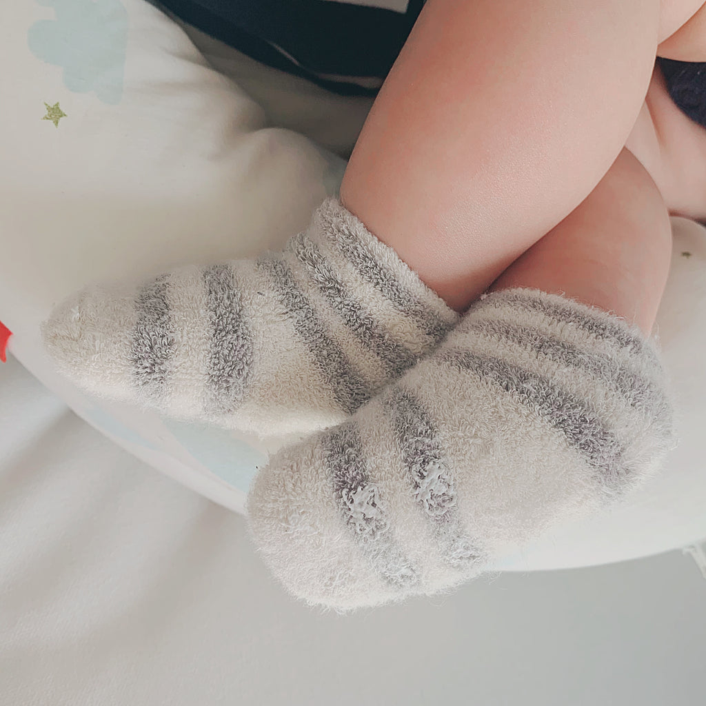  Baby Fluffy Pile Socks Striped Pattern