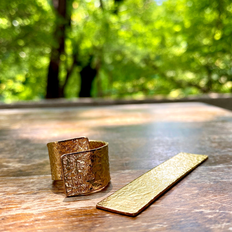 TIN BREATH Ring Gold plate 15x80mm