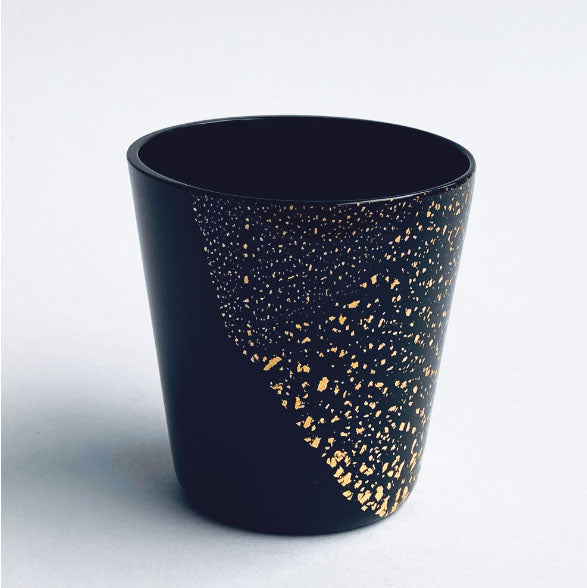 “Kanazawa” Guinomi S (Black/Gold Leaf) Two Pieces Set